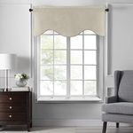 Elrene Home Fashions Colette Faux-Silk Scalloped Window Valance, 50 in x 21 in (Scalloped Valance), Ivory