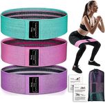 Renoj Resistance Bands, Exercise Workout Bands for Women and Men, 3 Set of Stretch Bands for Booty Legs, Pilates Flexbands