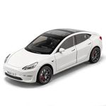 Alokik Enterprise 1:24 Diecast Model Alloy Tesla Model 3 Alloy Metal Pull Back With 6 Openable Doors & Sound Light Auto Toy Car For Kids Best Gift Toys For Kids Boys?Colors As Per Stock?