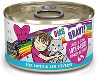 Weruva B.F.F. OMG - Best Feline Friend Oh My Gravy!, Lots-O-Luck! with Duck & Tuna in Gravy Cat Food, 2.8oz Can (Pack of 12)