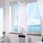 Maxesla Air Conditioner Window Kit, Window Seal Anti Mosquito Waterproof Wind Resistant No Drilling with Zip and Adhesive Fastener for Portable Air Conditioner, 500cm