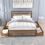 KFKZUY Full Size Metal Bed Frame wi