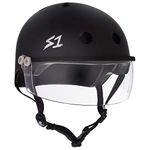 S1 Lifer Helmet with Visor - Multi-Impact & High-Impact Certified - Multiple Colours & Sizes (Black Matt, Large 22" (55.9cm))