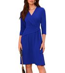 GRACE KARIN Women's 3/4 Sleeveless V-Neck Cocktail Dress Elegant Wedding Guest Sapphire M