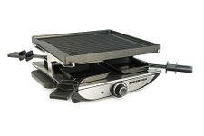 Swissmar Geneva Raclette Grill with Reversible Cast Aluminum Grill Top - Perfect for outdoor & Indoor Electric Raclette Grill & Griller - Barbeque Bonding - 4-Person