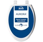 Bemis 1200E4 000 Affinity Toilet Seat Will Slow Close, Never Loosen and Provide The Perfect Fit, Elongated, Plastic, White