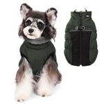 Norbi Dog Winter Coat, Warm Dog Coat Reflective Waterproof Turtleneck Cozy Dog Jacket (X-Small, Army Green)