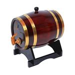 1.5 Liter Whiskey Barrel Dispenser Wood Oak Aging Wine Barrel Decanter for Serving Table Home Accent Display Storage of Spirits, Liquors, Whiskey Retro