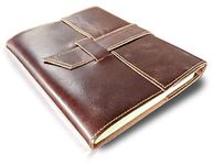 RUSTIC TOWN Brown Leather Journal Refillable Writing Notebook - Handmade Daily Travel Notepad for Men Women | Travel Office Journal | Unlined Paper 8 x 6 inches Notebook (Medium)