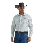 Wrangler Men's Logo Green Western Snap Shirt, Green, X-Large Tall