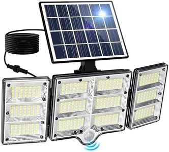 334 LED Solar Motion Sensor Outdoor Lights, 1800Lm Solar Flood Lights, IP65 Waterproof Outside Solar Powered Security Spot Lights for Porch Patio Yard Garage Fence Garden-1 Pack Black