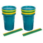 The First Years GreenGrown Reusable Spill-Proof Straw Cups – Toddler Straw Cup – 6 Pack – Blue/Yellow/Green