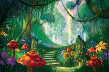 Brewster Round The World 259-72067 Pre-Pasted Wall Mural Hid'n Treasure Mushrooms, 72-Inch Height x 108-Inch Width