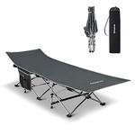 KingCamp Camping Bed Wide Size Folding Camping Beds for adults Heavy Duty Sturdy Camp Bed Camp Cot Portable with Side Pocket for Outdoor Travel Office