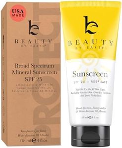 Mineral Sunscreen SPF 25 - USA Made Zinc Oxide Baby & Kids Sunscreen, Reef Friendly Sun Screen With Natural & Organic Ingredients, Lightweight & Fast Absorbing Lotion for All Skin Types