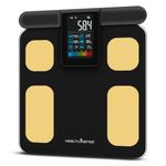 HealthSense Full Body Composition Monitor | 8 Electrode BMI Weight Machine for Body Weight | Digital Fat Analyzer Machine with USB Rechargeable, 28 Essential Measurement & 1 Year Warranty – BS 200