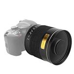 Camera Telephoto Mirror Lens 500mm F6.3 Ultra Telephoto Mirror Manual Focus Lens Fit for Canon EF Mount SLR Camera(Black)