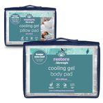 Silentnight Restore Cooling Gel Pillow & Mattress Pad - Helps Absorb Body Heat Prevent Overheating - Improve Sleep Quality for Night Sweats Hot Flushes Menopause - Cool Mat for Bed Sofa Car Travelling