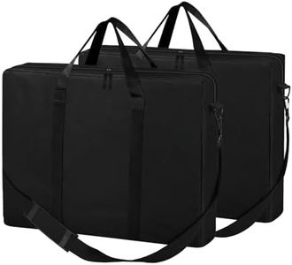 SIRUITON 2Pack Folding Table Storage Bag Fits 6FT, Portable 600D WaterProof Carry Bag for Folding Picnic/Camp Tables with Reinforcing Plate & Shoulder Strap, 36" D x 30" W x4.5 H