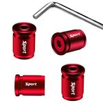 4Pcs Anti-Theft Valve Caps, Tire Tyre Wheel Car Auto Caps Universal Car Moto Bike Tire Wheel Valve Stem Caps Dust Covers (Bullet/Red)