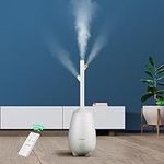 FOHERE Humidifiers for Bedroom Home, 5L Top Fill Cool Mist Humidifier for Baby Room, Quiet Ultrasonic Humidifier with Essential Oil Diffuser, Sleep Mode, Smart Humidity for Plants, White