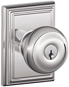 Schlage F51A GEO 625 ADD Addison Collection Georgian Keyed Entry Knob, Bright Chrome