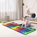 Bopeep Keyboard Playmat Kids Dance Music Mat Floor Piano Toys Touch Play Games Carpet Education Sounds Toddler Children Carpet Portable Gifts Girls Boys Dancing Age 3+, 24 Keys