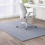 Large Office Chair Mat for Carpeted and Hardwood Floor Protector,6mm Thick Computer Gaming Chair Mat Anti-Slip Rolling Chairs Carpet for Wooden Floors (Grey,90x90cm)
