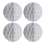 Rozi Decoration Beautiful White Honeycomb Party Balls Hanging Decor Anniversary Baby Shower Wedding Birthday Party Home Decoration Pack of 4