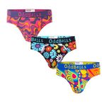 OddBalls | Mens Briefs Multipack | 3 Pack | Classic Fit | Mens Underwear | Hipster Boxer Briefs | Cotton Briefs | Elastic Waistband | Bohemian Bundle | XX-Large