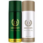 DENVER Hamilton Deo (165ML) + Imperial Deo (165ML) - Combo of 2 | Long lasting Deodorant Body Spray for Men