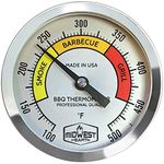 Midwest Hearth Professional Thermometer for BBQ Offset Cabinet Barrel Smokers Pits and Cookers 3" Dial (4" Stem Length Color Dial)