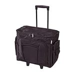 Sewing Online Large Sewing Machine Trolley Bag on Wheels in a Durable Black Fabric, 47 x 38 x 24cm, 006105-BLACK