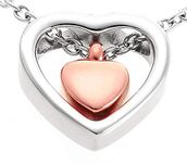 MCJKP Ashes Necklace Heart Cremation Jewellery Urn Necklace for Human Pets Ashes Charm Stainless Steel Ashes Holder Memorial Lockets for Ashes of Loved Ones