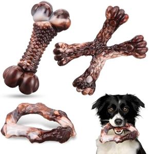 Lot de 3 jouets à mâcher pour chiens agressifs de grande race, jouets à mâcher indestructibles en nylon durable, jouets à mâcher agressifs pour chiens de petite race, jouets à mâcher robustes pour
