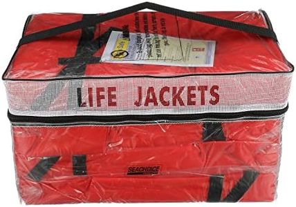 Seachoice Life Vest, Type II Personal Flotation Device, Orange, Adult, 4-Pack w/Bag