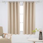 Deconovo Beige Blackout Curtains, Grommet Room Darkening Curtains for Living Room, Window Blinds for Bedroom, 52W x 63L inch, 2 Panels and Drapes