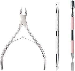 BlinkingNails Nail Cuticle Trimmer with Cuticle Pusher, Cuticle Cutter Nipper Professional Pedicure Manicure Remover Tool Set,Nail Scraper Nails Clipper, Cuticle Remover Tool 3Pcs