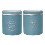 Jaypee Plus Classique 2 container for tea sugar coffee I Airtight 750 ml Tea containers for kitchen I silicon rubber locking I kitchen container I Stackable I glossy finish I transparent Lid, Blue