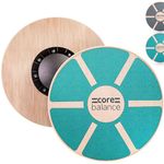 Core Balance Wooden Balance Board Non Slip Core Trainer Rehabilitation Exercise 40cm (Teal)