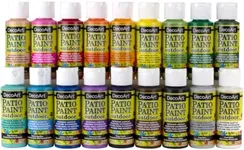 DecoArt ACRYLIC PATIO PAINT FAN FAVORITES SAMPLER SET, Assortment, 2 Fl Oz (Pack of 18)