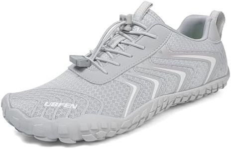 UBFEN Water Shoes Aqua Swim Shoes Mens Womens Beach Sports Quick Dry Barefoot for Boating Fishing Diving Surfing Z1 Light Gray Color Size US 7 Women 6 Men