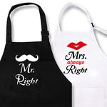KMCH Mr. and Mrs. Aprons Couples Kitchen Aprons Funny Cooking Bibs Gifts for Wedding Newlyweds Engagement, Anniversary Bridal Shower Gift His and Hers Sets (Love Heart) …