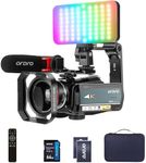 ORDRO 4K Video Camera Camcorder AC5 Plus Vlog Camera with 12X Optical Zoom &120X Intelligent Zoom Vlog Camera for YouTube with Mic,LED RGB Light Wide Angle Lens Handheld Holder 2 Batteries