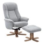 GFA The Hawaii Swivel Recliner Chair & Footstool in Lille Cloud Fabric