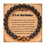 PINKDODO 21st Birthday Gifts for Him Men, Funny Happy Mens 21st Birthday Gifts for 21 Year Old Male Son Grandson Teen Teenage Boys, Happy Birthday Bracelet for Teen Boys 21st Birthday Gift Ideas