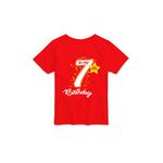 RAINBOWTEES Birthday Celebration,7th Birthday,Age 7 Years t-Shirts for Baby-Kids (Red, 6 to 8Years)