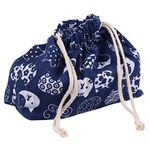 TOYANDONA Cotton Tote Bags Drawstring Lunch Bag Double-Layer Thickened Japanese Style Bento Tote Pouch Candy Gift Holder Pack for Home Wedding Birthday Party Women's Tote Handbags