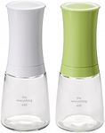 Kyocera 2 Piece Pepper/Salt/Seed/Spice Everything Mill Set with Adjustable Advanced Ceramic Grinder 3.5" H x 4.8" W x 7.9" L Brilliant White/Apple Green