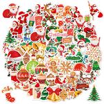 SYCARON Christmas Stickers, 100PCS Waterproof Mixed Xmas Themed Decals Vinyl Stickers Pack for Water Bottle, Skateboard, Laptop, Phone, Luggage, Windows Stickers for Adults Teens Kids